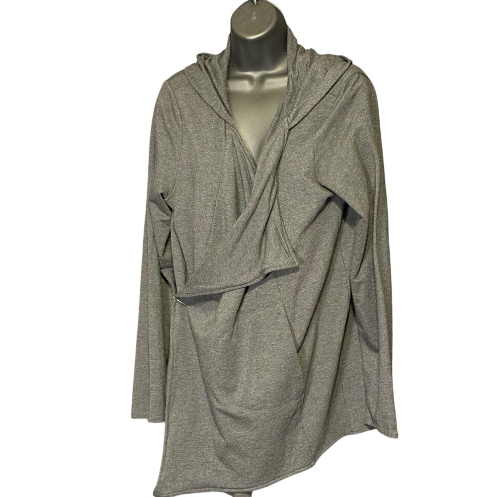 Pure J Jill Sweater Womens Size M Gray Oversized Waterfall Open Front Cardigan